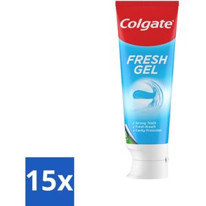 15 x Colgate Tandpasta Fresh Gel 75 ml - Gaatjes - Fluoride - Tandglazuur - Mondgezondheid