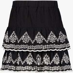 TwoDay meisjes rokje met broderie zwart - Maat 134