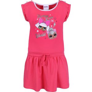 Roze katoenen jurk met glitter LOL SURPRISE