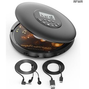 RFWR® Draagbare CD-speler - Compacte Muziekspeler met Anti-Kip Bescherming en Programmable Tracks