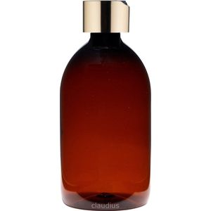 Lege plastic fles 500 ml PET Apothekersfles amber- met gouden klepdop - set van 10 stuks - Navulbaar - Leeg