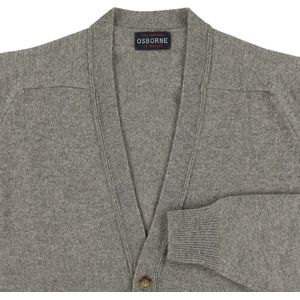 Osborne Knitwear Cardigan met knopen - Lamswol - Vole - 3XL