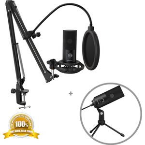 Fifine T669 - USB Microfoon met statief met driepoot - Microfoon met standaard - Podcast microfoon - Studio microfoon - Streaming - Gaming - Game streamen - Voice-over microfoon - Video Call - PC - PS4 - Microfoon arm - Gaming microfoon