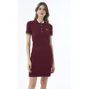 Felix Hardy - Jurk - Bordeaux - Katoenen - Korte Mouw - Knielengte