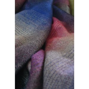 Deken Yaro Blanket Multicolor White Grey Magenta Rainbow Wool, gemaakt van katoen en wol, 150 x 200 cm, woondeken, van natuurlijke materialen
