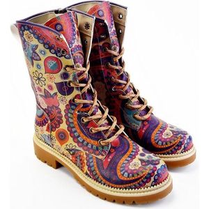 Goby Bohemian Vibes Dames Veterboots - Handgemaakt Vegan Leer - Maat 36