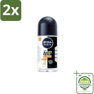 NIVEA MEN - Deodorant Roller - Black & White Ultimate Impact - 50 ml - Voordeelverpakking - 2 stuks - Deodorant - Zweetbestendig