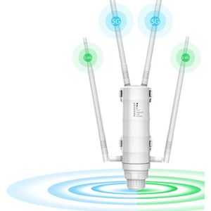 Wifi Versterker - Wifi Repeater - Wifi Extender - 1200Mbps - Dual Band 2.4G + 5GHz - 4 Externe Antennes - Weerbestendig