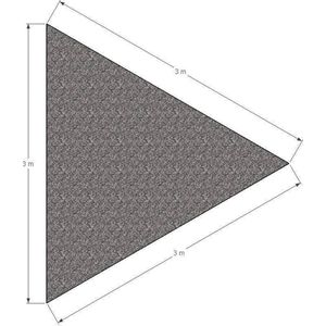 Schaduwdoek driehoek 3x3x3m - grijs