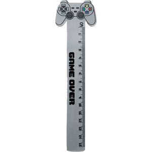 Liniaal 15cm - Game Over Gamecontroller - Lichtgrijs - Hout - Centimeter