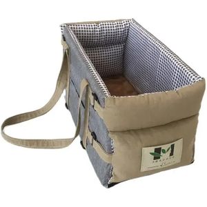 Mygroot - Hondenautostoel voor kleine honden - Autostoel voor kleine huisdieren - Consolestoel voor honden met stabiele veiligheidsgordel - Afneembare en wasbare reistas voor honden en katten - Grijs - Voor op Auto armsteun.