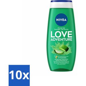 NIVEA Douchegel Love Nature 250 ml - Bulkverpakking - 10 stuks