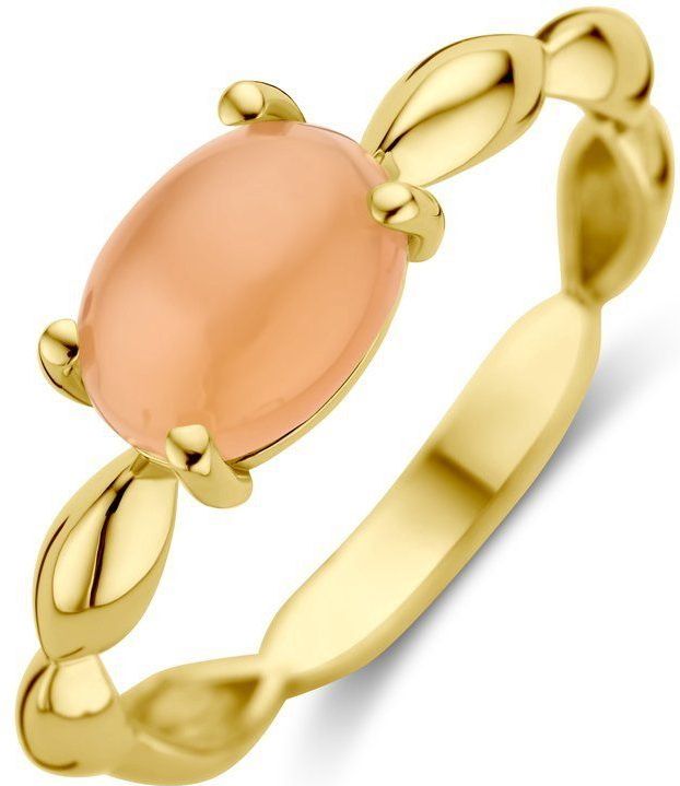 Ring Perzik Carneool 14K Geelgoud