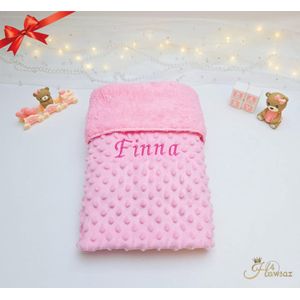 Babydeken met naam geborduurd - Hawsaz.nl Kraamcadeau - Wiegdeken met naam - extra zacht 75 x 100 cm - Gepersonaliseerd - babydekentjes voor ledikant - voor meisje - Voor jongen - babydeken voor kinderwagen - Kraamcadeau met naam - deken met naam -