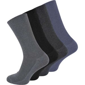 4 pack diabetes sokken - Niet Knellend - Zonder elastische boord - Blauw/Grijs/Zwart Mix - Maat 39-42