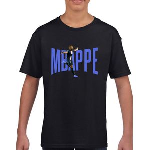 Mbappe - kylian - PSG - - Kinder T-Shirt - Zwart text blauw- Maat 86 /92 - T-Shirt leeftijd 1 tot 2 jaar - Grappige teksten - Cadeau - Shirt cadeau - korte mouwen -