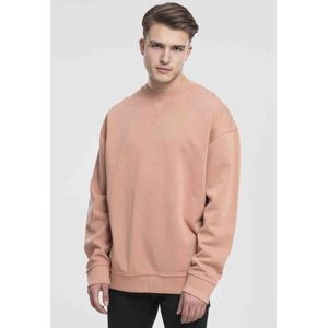 Urban Classics - Oversize Open Edge Crew Sweater/trui - S - Roze/Oranje