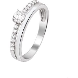 The Jewelry Collection Ring Zirkonia - Zilver