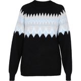 usha - Pullover - Geometrisch Patroon - Met Geribde Kragen