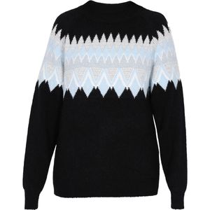 usha - Pullover - Geometrisch Patroon - Met Geribde Kragen