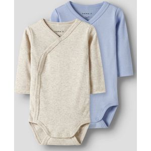 Body - Ribtricot - Gestreept - 2-Pack - Lange Mouwen - O-Hals