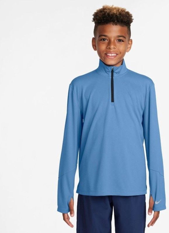nike dri fit multi uv blue 1 2 zip top voor jongens