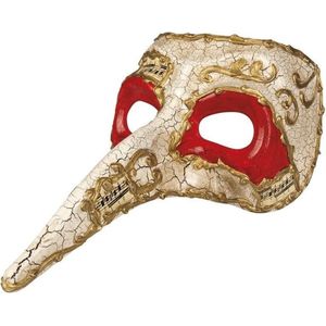 Wit Venetiaans snavel masker voor heren