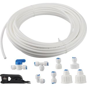 Watertoevoerleiding - 15 m - universele aansluitset voor side by side-koelkast - koelkastslang - koelkastwaterslang voor koelkastfilter - geschikt voor Samsung LG - met speedfit koppelingen - universeel set voor aansluiting amerikaanse koelkast