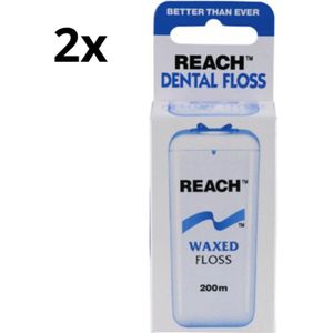 Johnson & Johnson Reach Dental Floss Waxed - 2 x 200 m - Voordeelverpakking