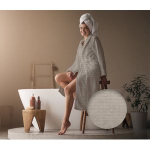 Heckett Lane Badjas Katoen Prestige - Taupe - MaatXL - Badjas 100% Katoen - Badjas Dames - Badjas Heren