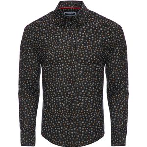 Zwart Overhemd Met Schelp Motief Slim Fit 8479 Carisma - S