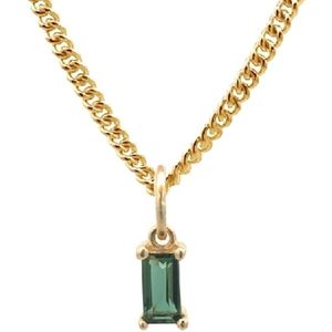 Lauren Sterk Amsterdam - ketting groene kwarts - baguette - verguld - extra coating