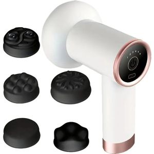 Elektrische krachtige vibratie-fascia-gun, sportfitness, spiermassage-gun, USB Type-C oplaadbare kleine massage-apparaat met 5 massagekoppen