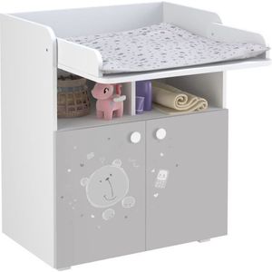 POLINI Bear teddy dressoir 2 deuren - Wit en grijs