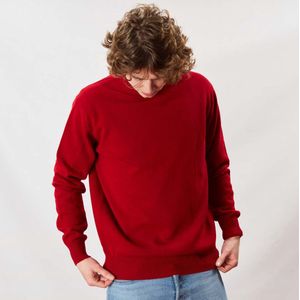 Osborne Knitwear Trui met ronde hals - Sweater heren in Lamswol - Pullover Heren - Dubonnet - XL