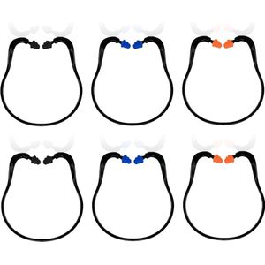 Gehoorbeschermers - herbruikbaar - geluidsreducerende oordopjes - band-oordopjes - voor snurkpreventie - geluidsreductie - zwemmen - 6 stuks - geluiddemping - oordoppen