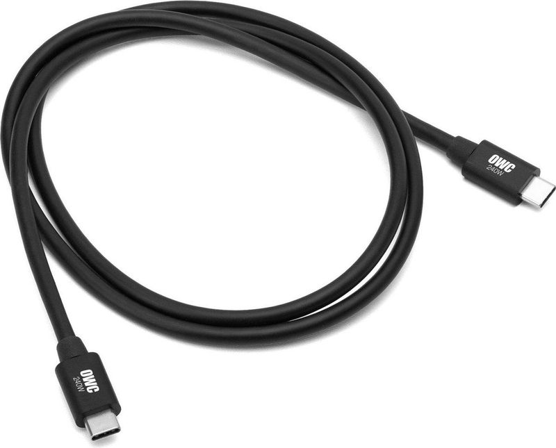 OWC - USB-C Kabel - Zwart - Thunderbolt 4 & 5 - 100 cm - 80/120Gb/s - USB-C / USB-4 devices 240W