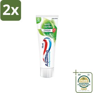 Aquafresh Tandpasta Anti-Caries 75 ml - Voordeelverpakking - 2 stuks - Fluoride - Gaatjes bescherming