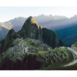 MyHobby Borduurpakket – Machu Picchu Peru 60×50 cm - Aida borduurstof 5,5 kruisjes/cm (14 count) - Telpatroon - Borduurgaren - Borduurnaald - Handleiding - Voor Beginners & Gevorderden - Complete borduurset