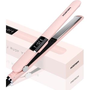 Stijltang met Titanium Verwarmingspaneel - Instelbare Temperatuur 150-230 °C - Universele Spanning - TA-2413 (Roze)