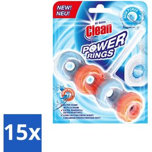 15 x At Home - Clean - Toiletblok - Power Rings - Aqua Power - Extra Sterk - 1 Blok - Langdurige Frisheid - Toilet Geur Neutraliseren