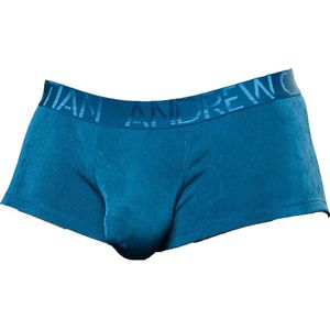 Andrew Christian Sensual Rib Boxer w/ ALMOST NAKED® Teal - MAAT S - Heren Ondergoed - Boxershort voor Man - Mannen Boxershort