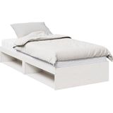 vidaXL Slaapbank - Wit - Massief Grenenhout - Met Matras