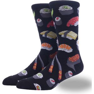 Sushi sokken - Zwart - unisex - one size fits all - Sushi cadeau - Cadeau voor mannen en vrouwen