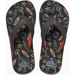 Reef Slipper Little Kids Ahi Glow Neon Beach - Maat 25/26