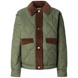 Pepe Jeans - PAOLA - Gewatteerd Jack - Regular Fit - Effen - Met Corduroy