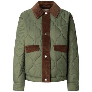 Pepe Jeans - PAOLA - Gewatteerd Jack - Regular Fit - Effen - Met Corduroy