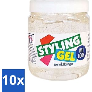10 x Hegron - Styling Gel - Wetlook Wit - Glanzende Afwerking - 150 ml - Haarproducten - Haarstyling - Haarverzorging