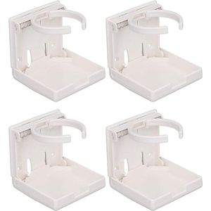 Verstelbare bekerhouder 60-100 mm intrekbaar ABS-kunststof 4 stuks - inklapbaar - multifunctioneel - verticale plaatsing - wit .