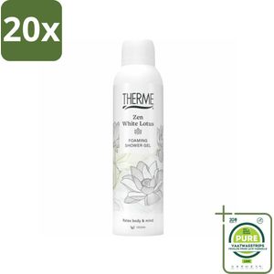 20 x Therme - Shower Foaming ml Zen White - Product - Verzorgend - Verfrissend - 200ml - Grootverpakking - Douchegel - Verzorgend - Hydraterend - Zen - Aromatherapie